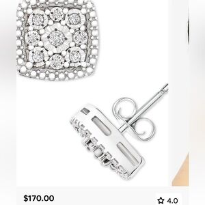 diamond earring cushion cluster earrings NWT